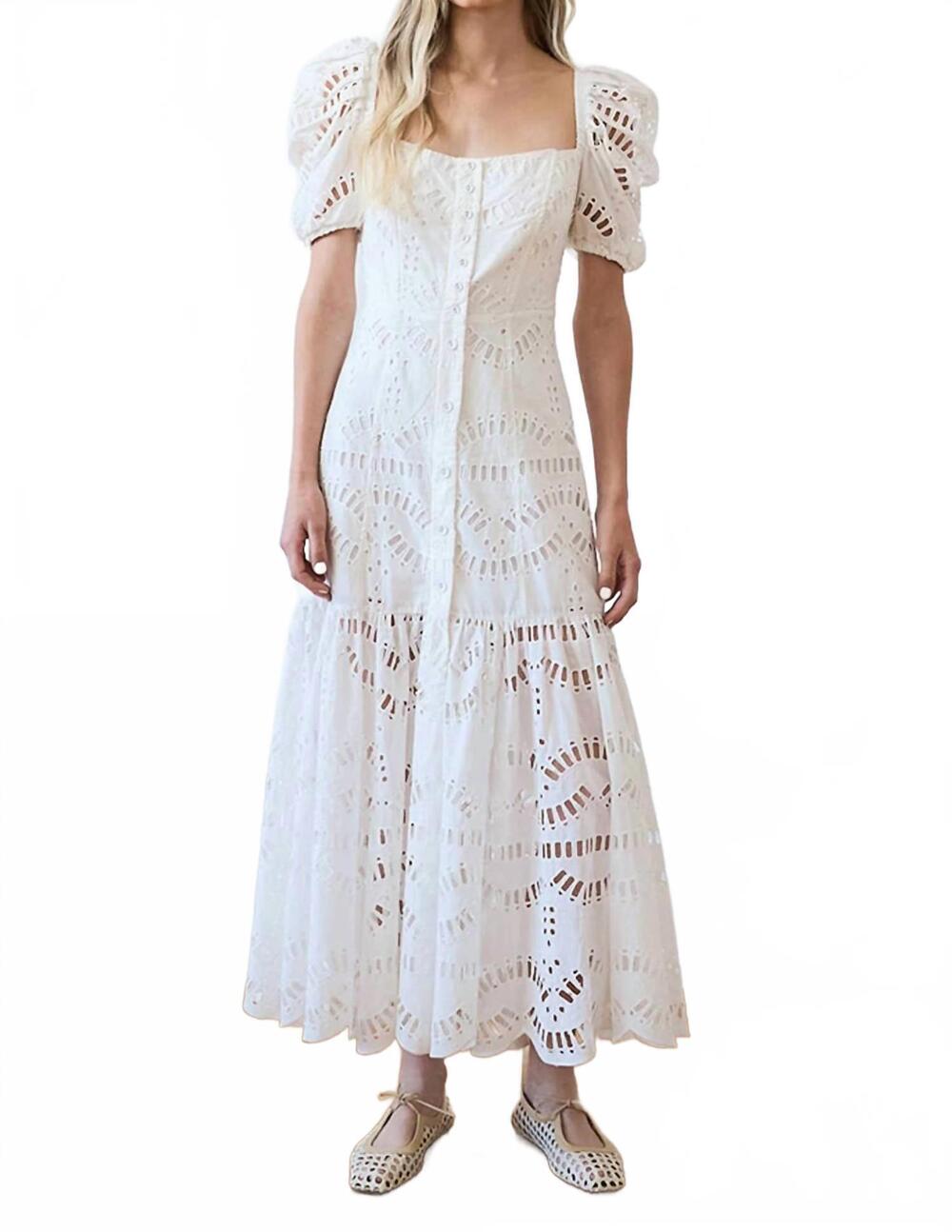 NEW RAISONNEL eyelet maxi dress in white